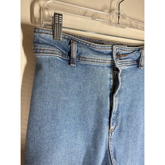 Zara High Rise Wide Leg Jeans Size 6 Baggy Loose Light Wash Raw Hem Boho Grunge - Picture 6 of 10